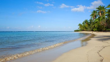 Tropikal deniz ve mavi gökyüzü arka plan. Sommer okyanus manzara arka plan olarak.
