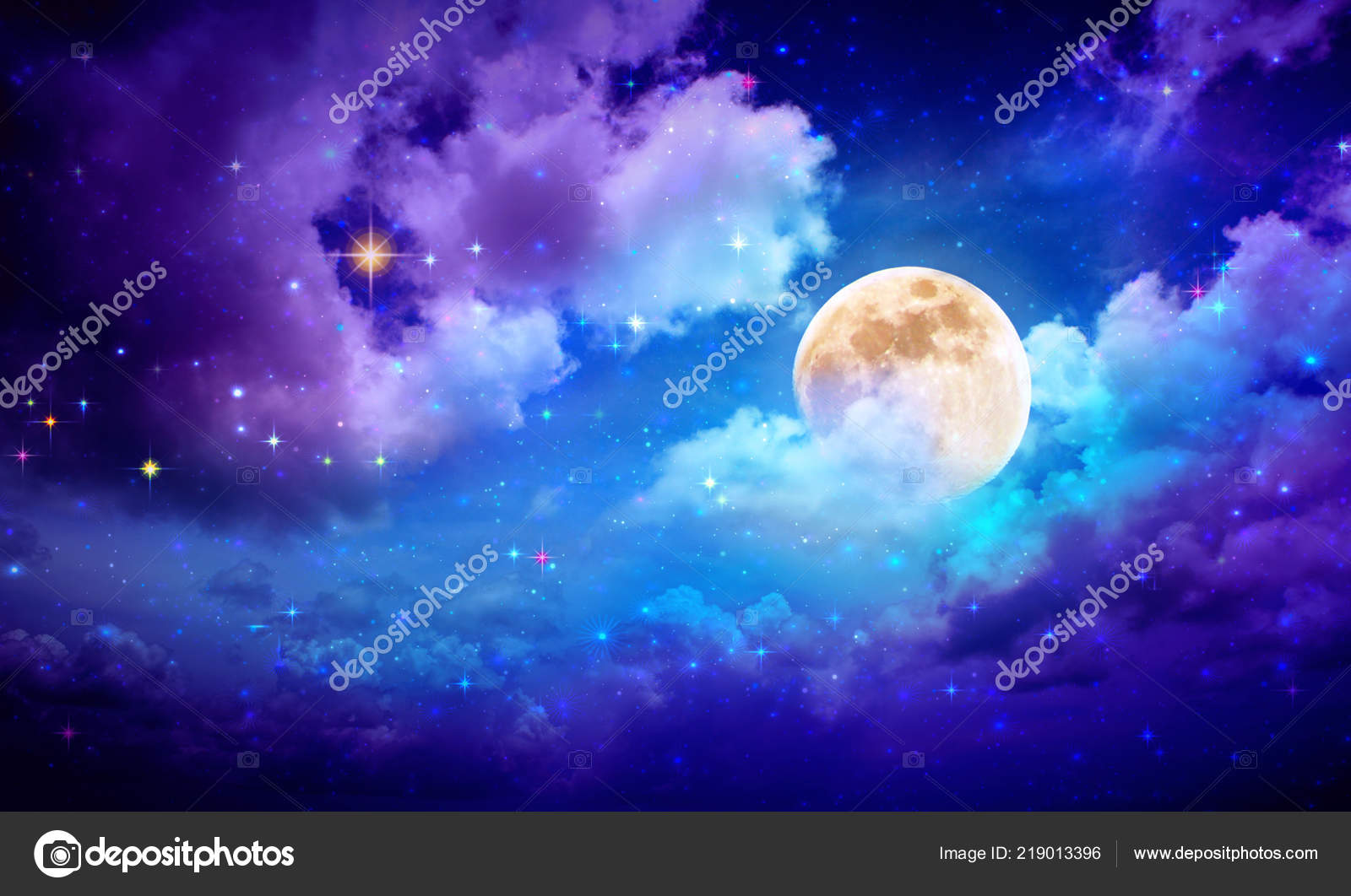 sky with moon and stars