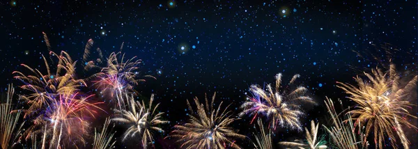 Abstract colored firework background . New Year background. — Stock Photo, Image