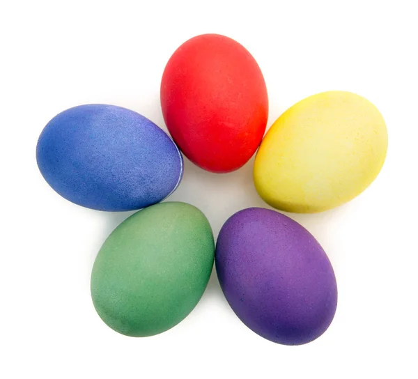 Collection of Colorful Egg isolated on white background . Easter background. — Stock Photo, Image