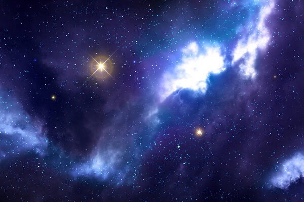Night sky with colorful stars. Abstract sky background.