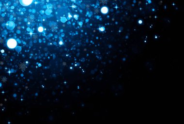 Noel mavi bokeh arka plan. Glitter vintage ışıklar arka plan.