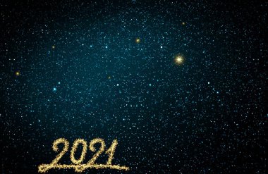 Noel mavisi soyut yıldızlar gökyüzü. Yeni Yıl 2021 geçmişi.