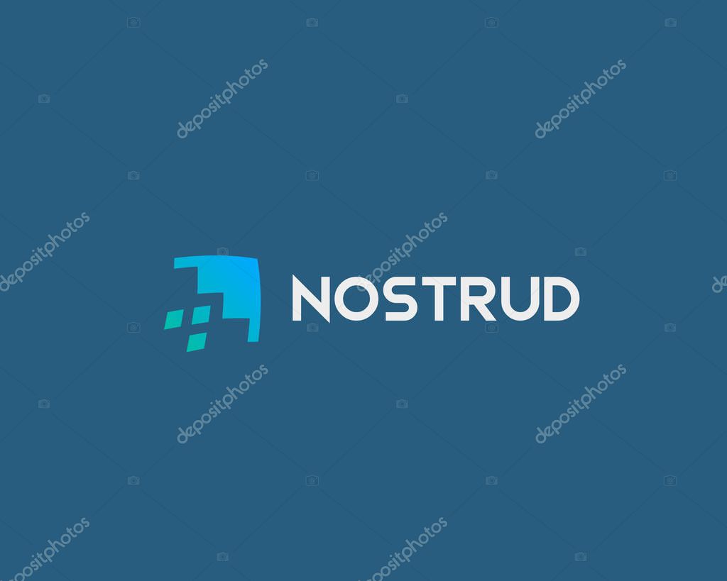 Abstract rocket logo design. Start arrow fish vector logotype