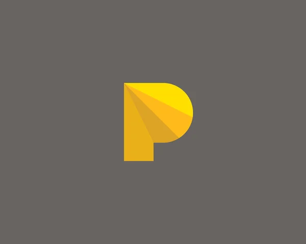 Τομέας πολύγωνο γράμμα p λογότυπο. Τμήμα χρώμα διάνυσμα γραμματοσειράς εικονίδιο λογότυπο σύμβολο. — Διανυσματικό Αρχείο
