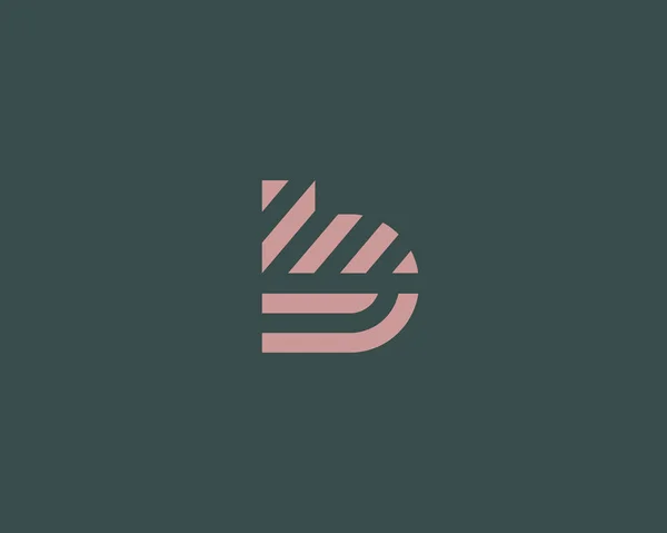 Letter B vector lijn logo ontwerp. Creatieve minimalisme logo pictogram symbool. — Stockvector