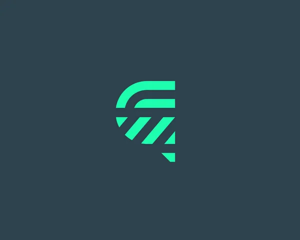 Letter Q vector lijn logo ontwerp. Creatieve minimalisme logo pictogram symbool. — Stockvector
