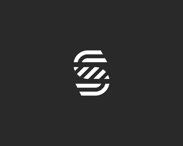 Bokstaven S vektor linje Logotypdesign. Kreativ minimalism logotyp ikon symbol. — Stock vektor