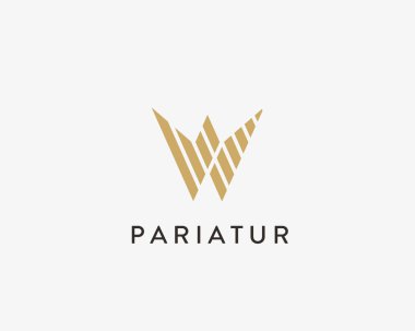 Taç çiçek vektör logosu. Harf W premium logo