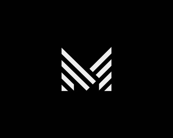 편지 M 벡터 선 로고 디자인입니다. 크리에이 티브 미니 로고 아이콘 기호. — 스톡 벡터