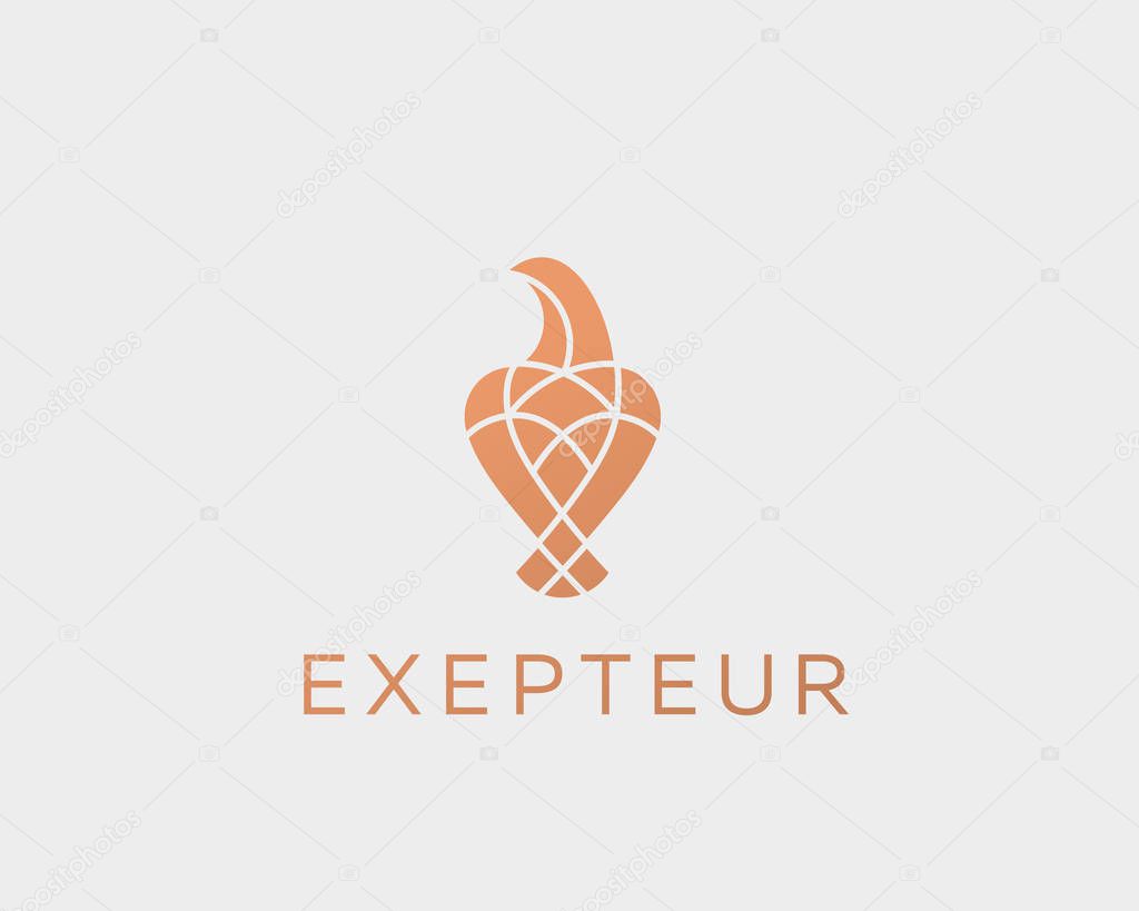 Luxury bird, eagle, hawk vector logo design. Universal premium falcon symbol logotype