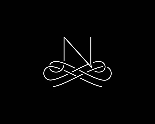Logotipo de símbolo vetorial de monograma linear. Logotipo N da letra Premium . —  Vetores de Stock