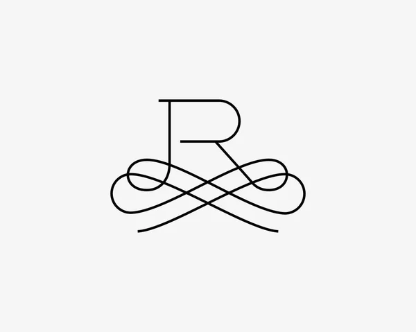 Logotipo de símbolo vetorial de monograma linear. Logotipo da letra R Premium . —  Vetores de Stock