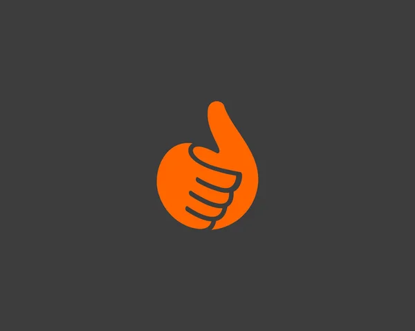 Hand, thumbs up vector logo. Like, fingers logotype. — Stock Vector
