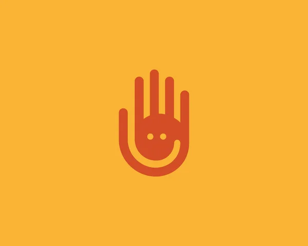 Векторный логотип пальцев рук. Логотип негативной космической улыбки . — стоковый вектор