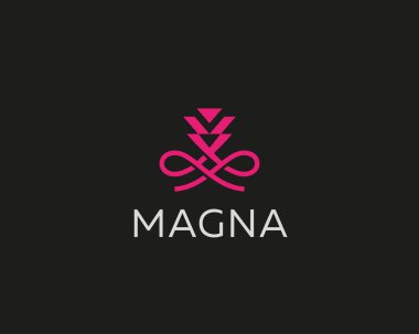 Soyut çiçek taç logotürü. Nargile sigara logosu.