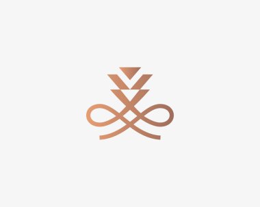 Soyut çiçek taç logotürü. Nargile sigara logosu.