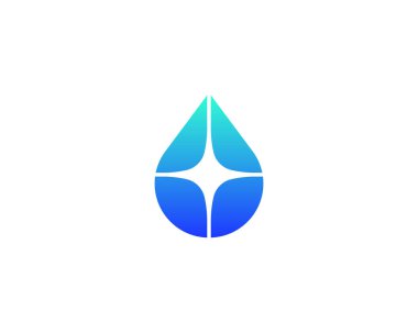 Damla su vektör logosu. Aqua oil star yaratıcı logotürü.