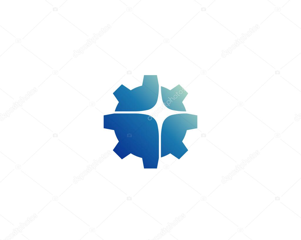 Abstract mechanic star vector logo. Repair cogwheel logotype