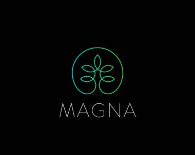 Lineer ağaç çiçeği logotipi. Evrensel premium park lotus eko vektör logo simgesi simgesi.