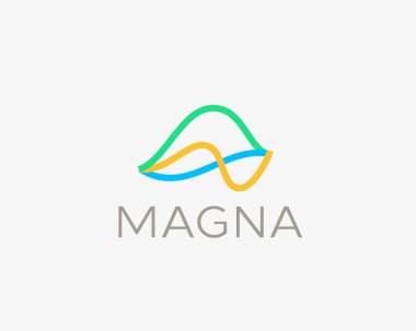 Soyut finans satırı simgesi logosu. Borsa grafik logo sembolü. Dalga, piyasa grafiği, hareket vektör işareti sembolü.