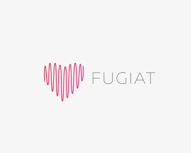Kalp hattı tıbbi vektör logotipi. Sevgililer günü müzik ses dalga vektör logosu.