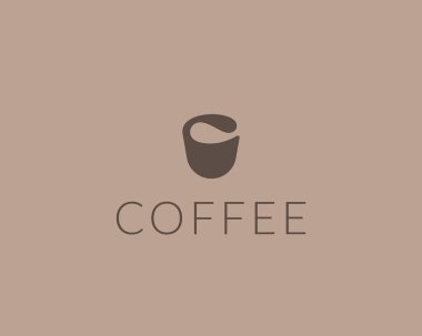 Kahve vektör logosu. Fincan fasulye simge logotürü.