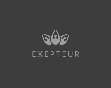 Soyut çiçek insanlar logosu. Taç lotus vektör logotipi.