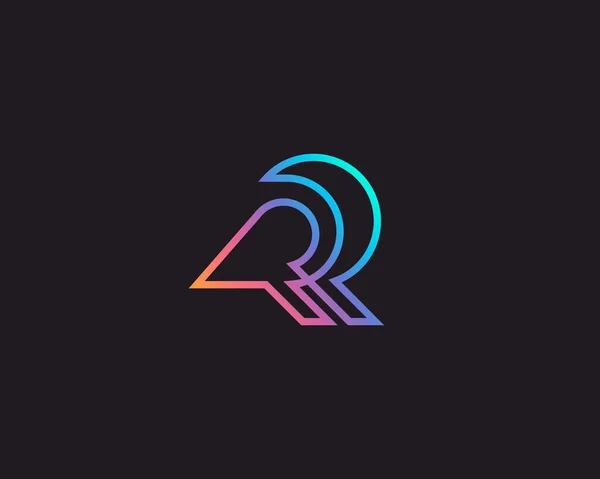 Abstract bird linear logo icon design modern minimal gradient style illustration. Símbolo do símbolo do símbolo do símbolo do símbolo do vetor Raven —  Vetores de Stock