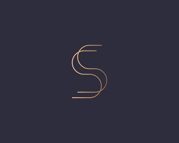 Abstraktní gradient lineární monogram písmeno S logo ikona design moderní minimální styl ilustrace. Logotyp znakové značky vektorové čáry prémiové abecedy — Stockový vektor