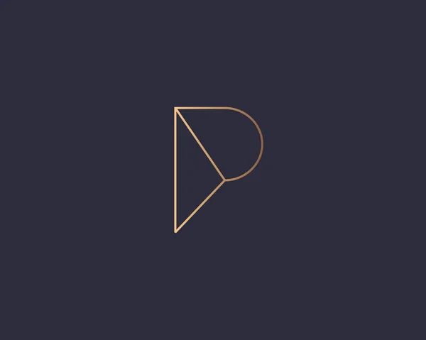 Letra lineal abstracta P logo icono diseño moderno estilo minimalista ilustración. Logotipo de la marca de símbolo de emblema de línea vectorial premium — Vector de stock