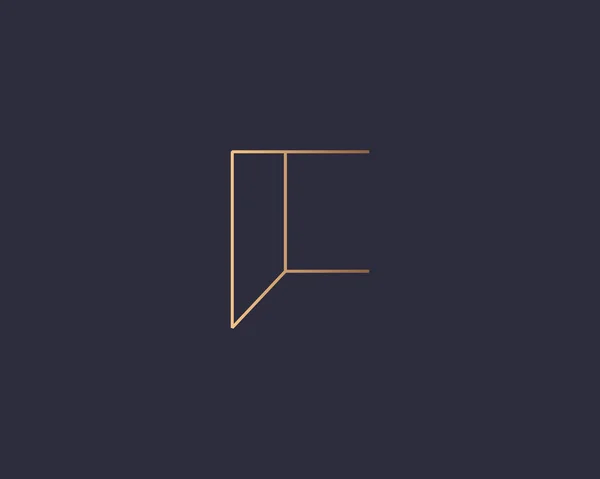 Monogramme de logo de lettre F, marque initiale de logo d'identité de style minimal. Doré dégradé lignes parallèles vectoriel emblème logotype pour cartes de visite initiales invitations ect. — Image vectorielle