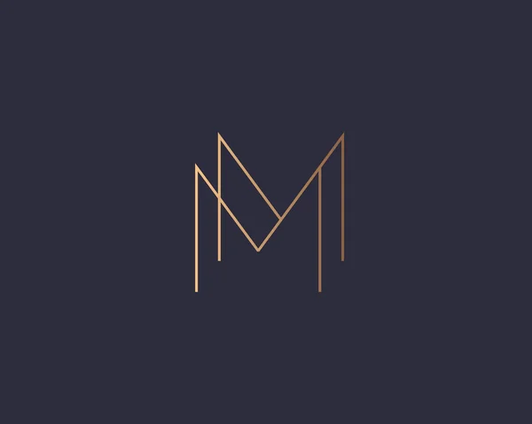 Abstracte lineaire letter M logo icoon ontwerp moderne minimale stijl illustratie. Premium vector lijn embleem teken teken teken logotype — Stockvector