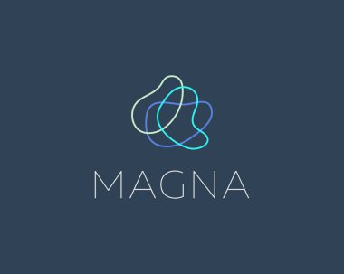 Soyut renkli dalgaların yolları logo simgesi dizaynını soyut, en az modern biçim illüstrasyonunu oluşturur. Daireler çizer vektör amblemi simgesi simgesi simgesi koyu arkaplan ile işaretlenir.