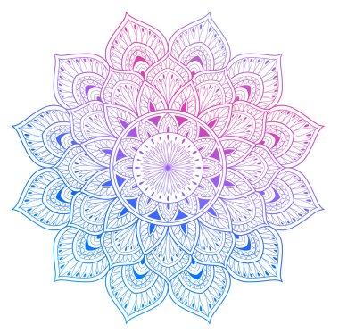 Renkli stil vektör mandala kabile çizim