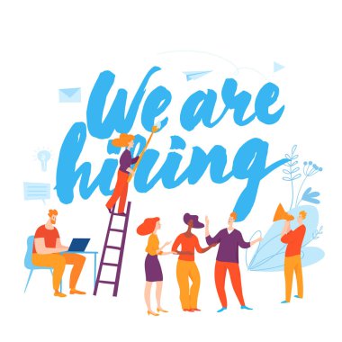 İş takım kavramı beyaz arka plan üzerinde renkli yaratıcı poster 