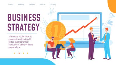 büyüme grafiği ile sunum masası tarafından karikatür ekibi, iş stratejisi yazı