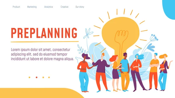 Πρότυπο Επιχειρηματικής Banner Ομάδα Κινουμένων Σχεδίων Στην Εργασία Και Σχεδιασμός — Διανυσματικό Αρχείο