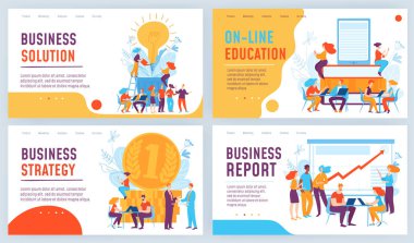 Kavramsal iş posterlerinin düz tarzda toplanması 