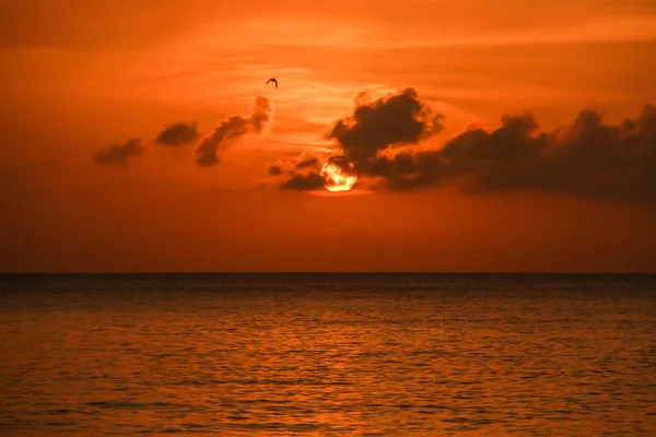 Pôr Sol Perfeito Ilha Caribenha San Andres Colômbia — Fotografia de Stock