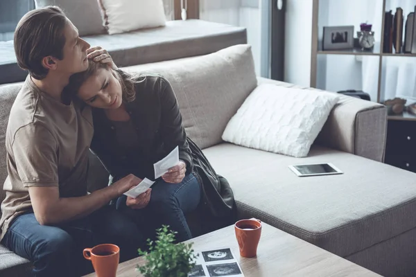 Despaired couple sorrowing after pregnancy abortion — Stock Photo, Image