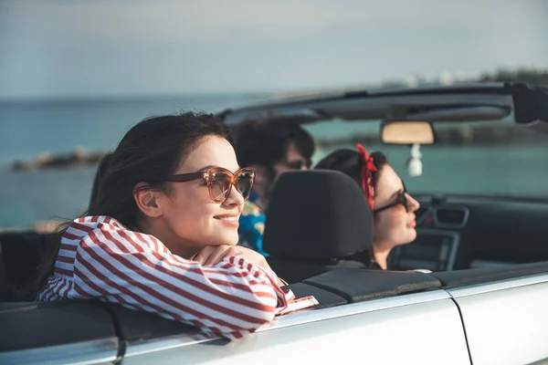 Cheerful young women are having pleasant journey — Stock Photo, Image