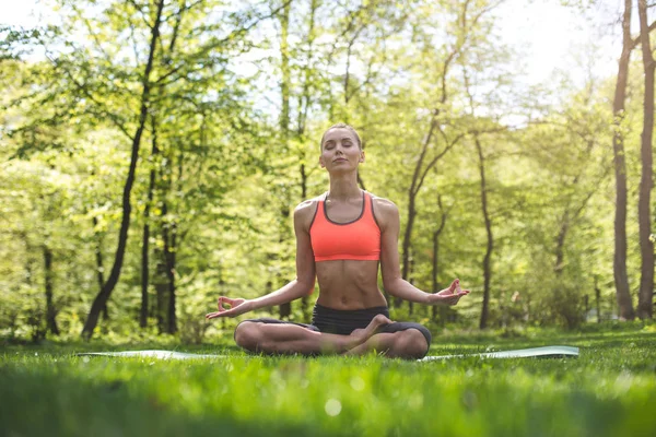 Doğada kaygısız kadın meditasyon