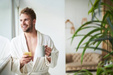 Mutlu adam zevk sabah otel