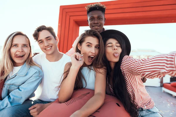 Camaradas felices pasando tiempo juntos — Foto de Stock