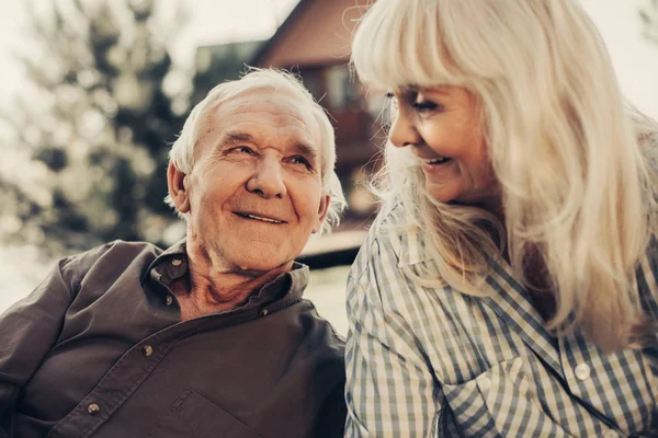 Cute mature couple having time with each other — Stock Photo, Image