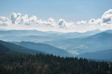 Karpat Dağları'nın yeşil tepelerin görünümünü Panorama