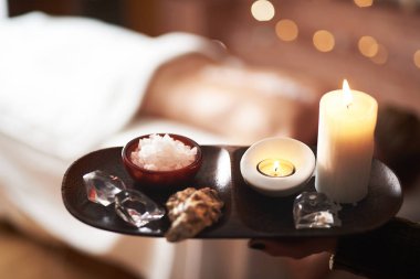 Masaj şeyler spa salonda yakın çekim