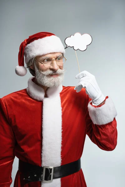 Senior Santa Claus with thought bubble in hand — Stock Photo, Image