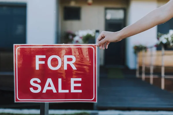 Close up of a sigh near the house — Stock Photo, Image